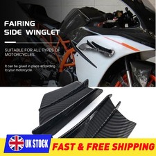 Carbon Fiber Universal Motorcycle Winglet Aerodynamic Spoiler Wing Kit Adhesive