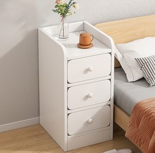 Image of Chest of Drawers 3 Drawers Bedside Table Cabinet Bedroom Furniture Storage White