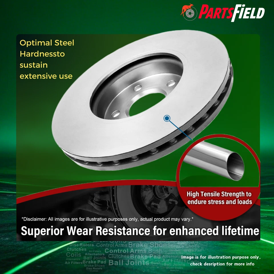 Pair Front Disc Rotors for BMW X1 2009-2015 312mm - image 2 of 4