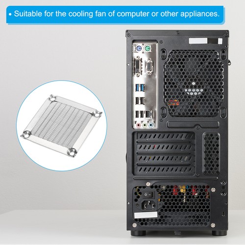 2Pcs 60mm Fan Filter Grills w Screw Aluminum Frame Stainless Steel Mesh Silver - Photo 6/6