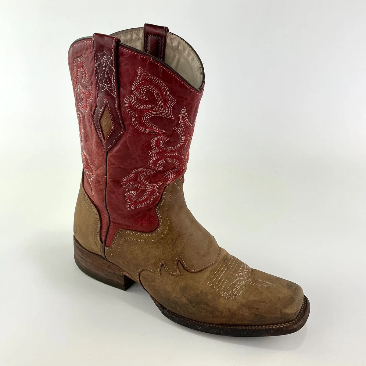 JB Dillon Mens Cowboy Boots Distressed Goat Leather Round Toe JBM3205 Sz 9.5D JB Dillon Cowboy Boots Size 9 EE Distressed | Mercari main image 4