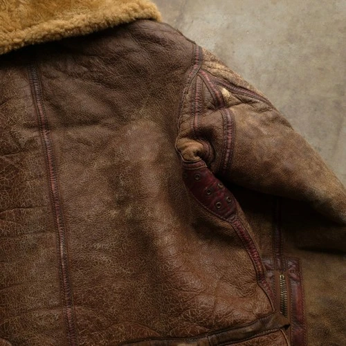 Vintage 1930s Brown Irvin Flight Jacket 40 WW2 RAF Shearling Sheepskin image 7