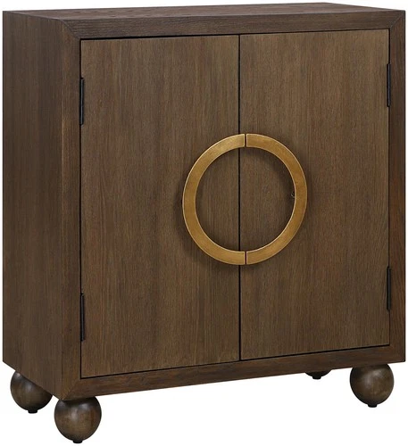 Uttermost 50090 Mayenne 32"W 2 Door Oak Cabinet - Brass / Natural - Picture 1 of 5
