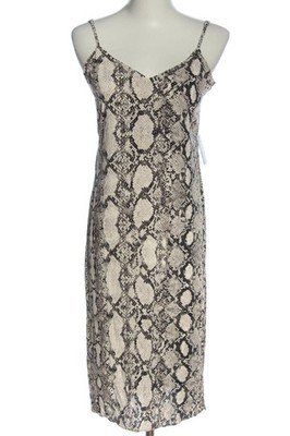 Express Trägerkleid Allover-Druck Animalmuster Midi Viskose Schwarz 36