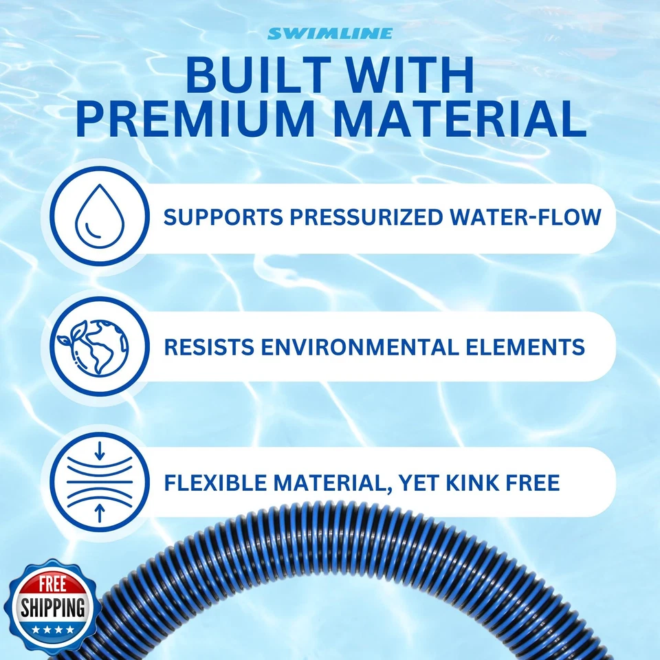 SWIMLINE HYDROTOOLS Pool Spiral Wound Vacuum Hose With Kink-Free Swivel Cuff - Image 4 of 4