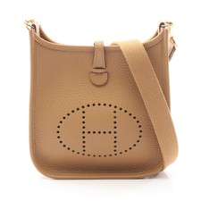 HERMES Evelyne TPM Amazon Sesame Shoulder Bag Taurillon Clemence Beige #RC863