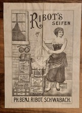Alte Werbung "Ribot's Seifen" Schwabach, Rückseite Rechnung von 1903, Papier