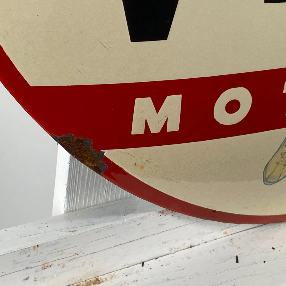 Veedol Enamel Sign - Ø 50cm (19.7") - Nice Motor Oil Collector Advertising Decor - Image 3 of 4