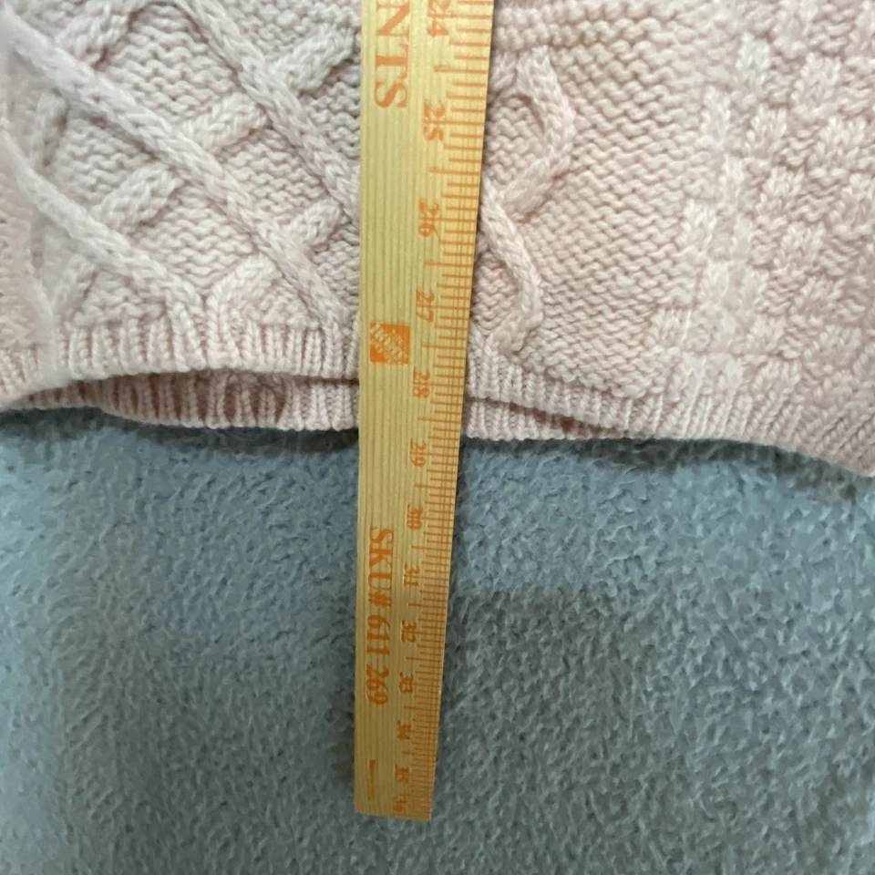 Aran Crafts 2XL Pink Merino Wool Cable Knit Zip Hooded Cardigan Womens Sweater - Image 4 of 4