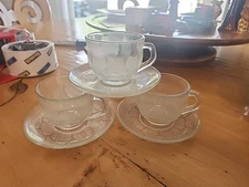 Arcoroc Fleur design ESPRESSO Cups & Saucers Made by Vidosa from Venezuela