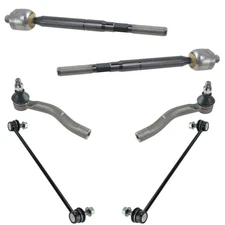 6 Piece Steering & Suspension Kit Inner Outer Tie Rod Ends Sway Bar Links New