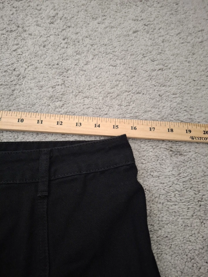 Pantalones Cortos Denim Goth Grunge Negros Para Mujer Punk Hebilla Correa Cintura Alta Festival Y2K Foto 3 de 4