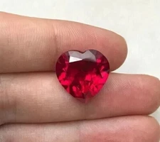 Heart Shape A+Natural 11 Ct Burmese Shiny Red Ruby Certified Loose Gemstone