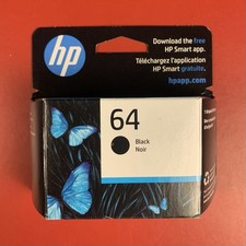 HP 64 Black Genuine Ink Cartridge New in Unopened Box Exp Feb 2024