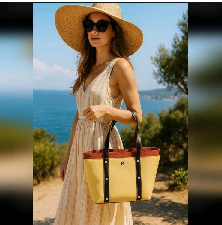 Tommy Hilfiger Straw Tote Bag 10"×14"×7"