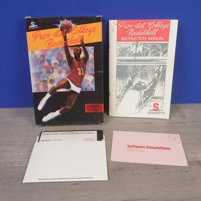 Pure-Stat College Basketball Software Simulations Commodore 64/128 Game. TESTED.