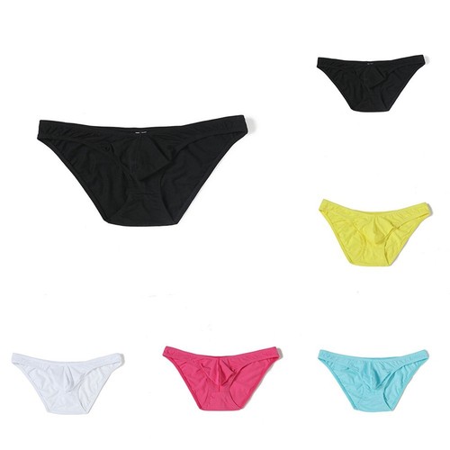 Premium Feel Mens Sexy Lingerie Low Rise Briefs with Bulge Enhancement
