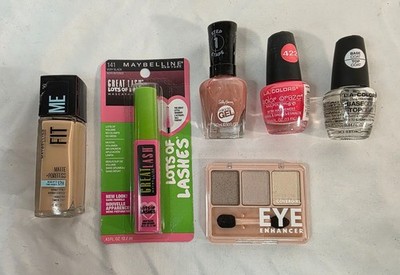 LA Colors Nail Polish Maybelline Lashes Mixed Makeup Beauty Bundle Lot of 6