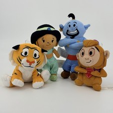 Disney Aladdin Stylized Bean Plush Lot of 4 Genie Abu Rajah Jasmine