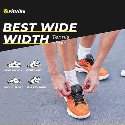 Scarpe da tennis uomo larghe Pickleball tutte le campi con arco 11 X-Wide arancione - Foto 7 di 7