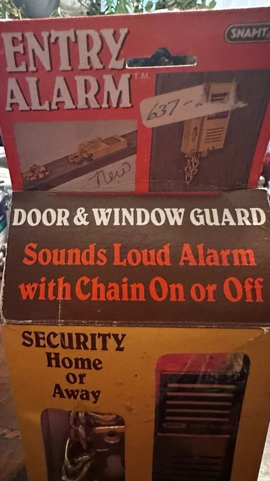 Puerta y ventana de alarma de entrada vintage LEVITON Snapit latón dorado años 80 70 decoración retro Foto 2 de 4