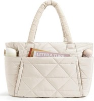 Handtasche Damen Shopper Puffer Tote Bag 15,6 Zoll Laptoptasche ReißVerschluss
