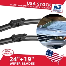 Front Windshield Wiper Blade 24"+19" All Season For Volkswagen Jetta 11-13 15-18