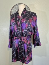 Victoria Secrets Vibrant Floral Attached Belt Robe OSFA With Pockets