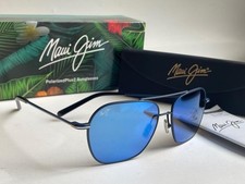 Maui Jim Mano Polarized Sunglasses B877-03 Navy/Blue Mirror Glass Aviator