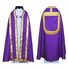 New Violet Cope & Stole Set, Capa Pluvial, Chape, Far Fronte