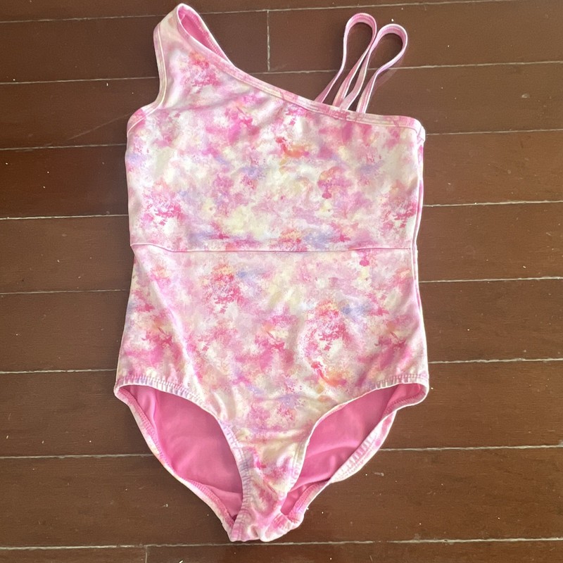 Cat & Jack Girls Size M (7/8) Pink White Tie Dye One-Piece Swimsuit
