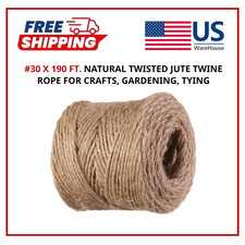  30 x 190 ft. Natural Twisted Jute Twine 2-Pack   Strong Craft Garden Rope Cor