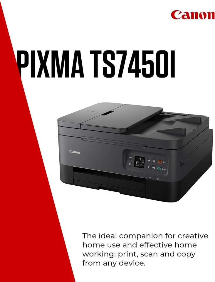 Canon PIXMA TS7450i Wireless Colour 3-in-One Inkjet Photo Printer - Image 3 of 4
