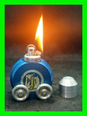 1949 German Art Deco Trench Art Gesch Baier Petrol Table Lighter In Working Cond