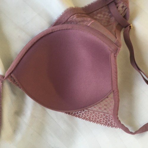 Bra Victoria's Secret 34DD Lace Incredible Plunge Padded Purple Mauve 24551212 - Imagen 10 de 12