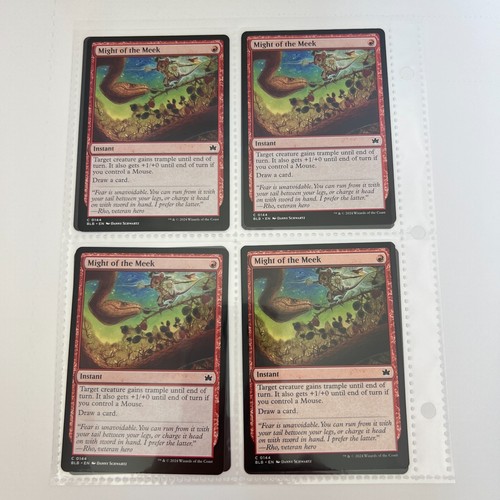 Magic The Gathering MTG Bloomburrow Might Of The Meek Playset NM Common Instant - Picture 1 of 2
