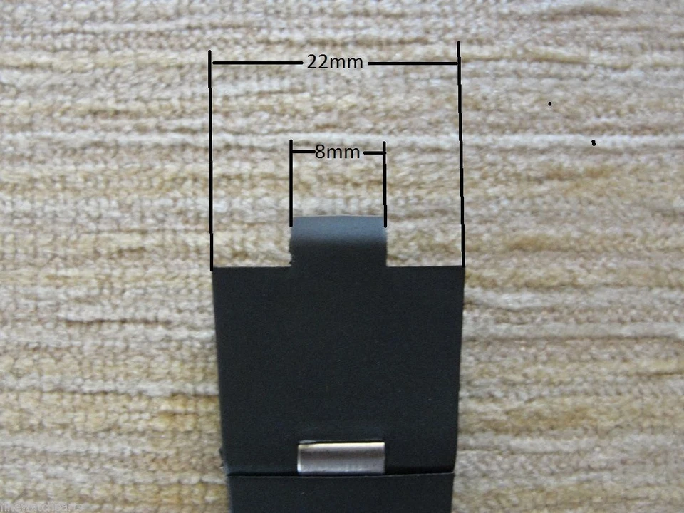 Correa de reloj de goma negra con eslabones de cierre de oro amarillo FIT/BVLG Diagono 22 mmX8 mm Foto 3 de 4