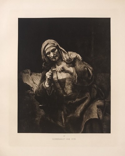 Lotto di otto antiche fotografie di dipinti e disegni Rembrandt anni 1890 ca. - Foto 6 di 9