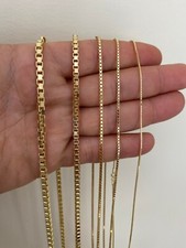 Collana catena in vero argento massiccio placcato oro 14 kt uomo donna