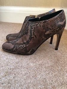 Lovely Lk Bennett Dori Shoes Boots In Brown Snakeskin Stiletto