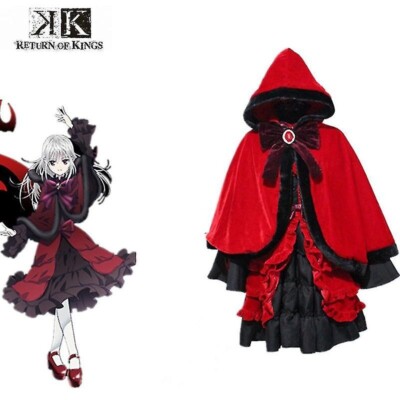 Anna Kushina K Project Anime Cosplay Kostüm Kleid + Cape + Rock Gr. L