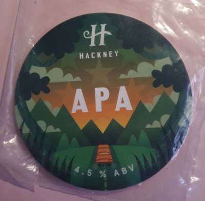 HACKNEY brewery APA real ale beer pump clip badge front NEW London
