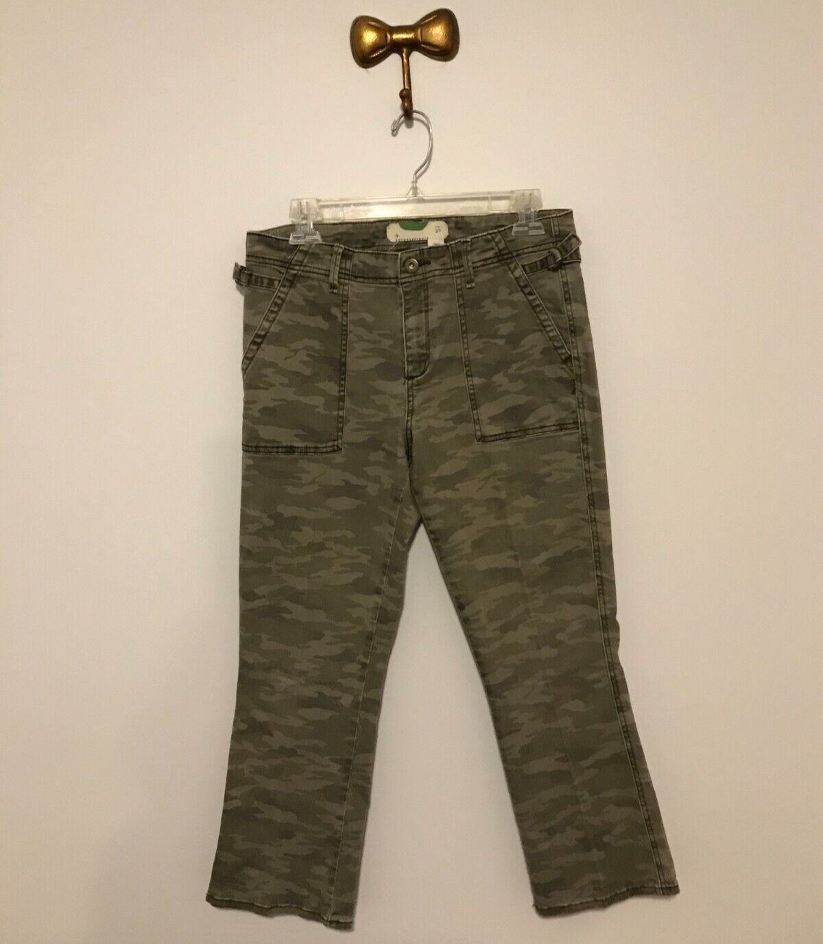 Anthropologie Camo Cropped Utility Flare Pants - Size 29