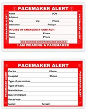 Pacemaker Emergency ID Wallet Card - Medical Alert, Contact Info, Durable Lamina