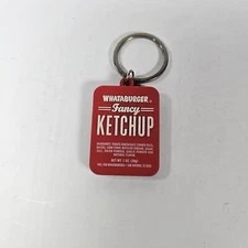 Whataburger Ketchup Keychain Spicy Ketchup Red & Black Collectible