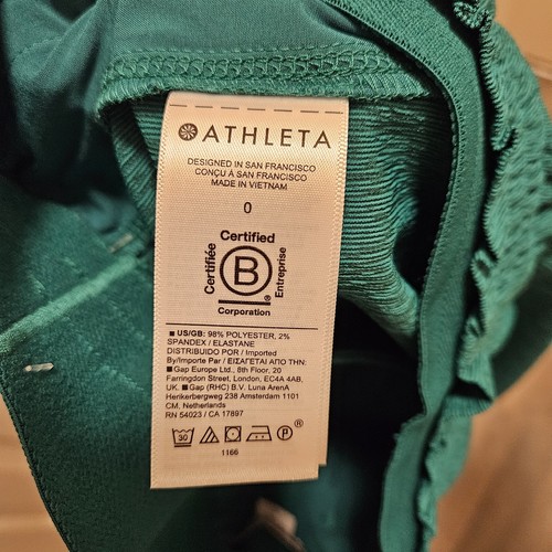 NWT Women’s Athleta Echo Wide-Leg Crop Pants Green Elastic Waist Size 0 - Picture 6 of 9