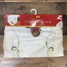 Christmas Holiday Table Runner 68" x 14” Ornaments Decoration New NWT