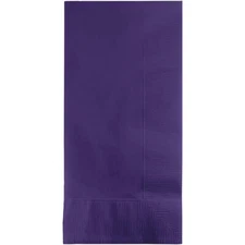 Creative Converting Purple Dinner Napkins,  2 Ply Disposable, 1/8 Fold 100 count