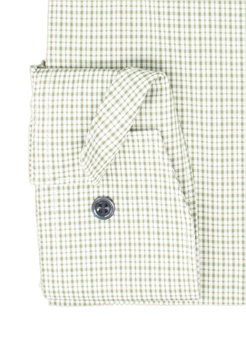 Marvelis Herren Businesshemd Comfort Fit Kent Kragen Langarm Kariert Olive - Picture 3 of 4
