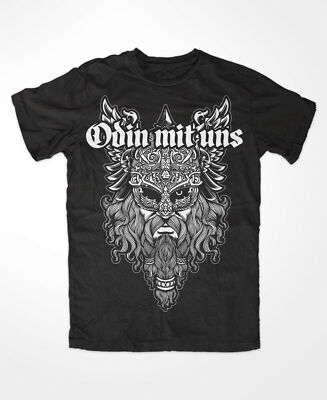 Odin mit Uns T-Shirt Schwarz Wolf Odins,Berserker,Vikings,Valhalla,Ragnar,THOR